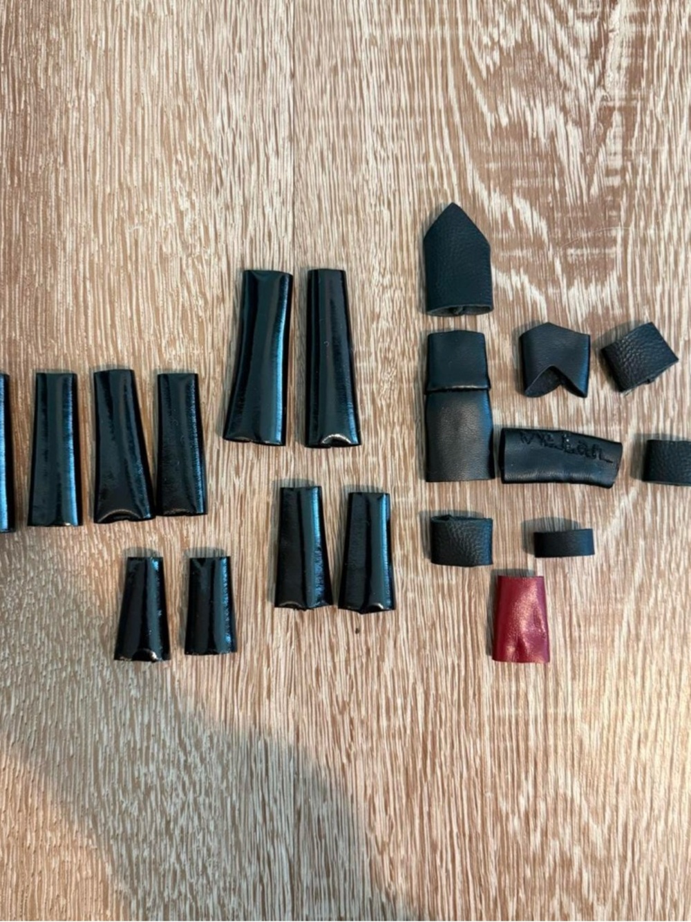 Rannka handcrafted goth pvc faux leather rings set!